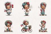 Whimsical Patriotic Grandma Clipart, an Animal Illustration by CreationArt (Thumbnail 4 of 7)