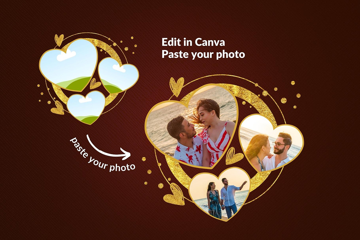 Gold Glitter Picture Frames Canva, a Shape Add-On by ilonitta (Photo 2 of 10)