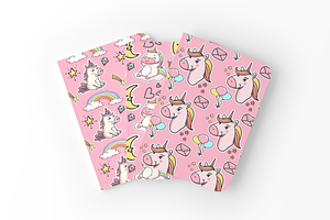 Unicorns Seamless Patterns Bonus