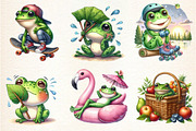 Frog Enjoying Summer Clipart, an Illustration by DreamArtGraphic (Thumbnail 4 of 4)
