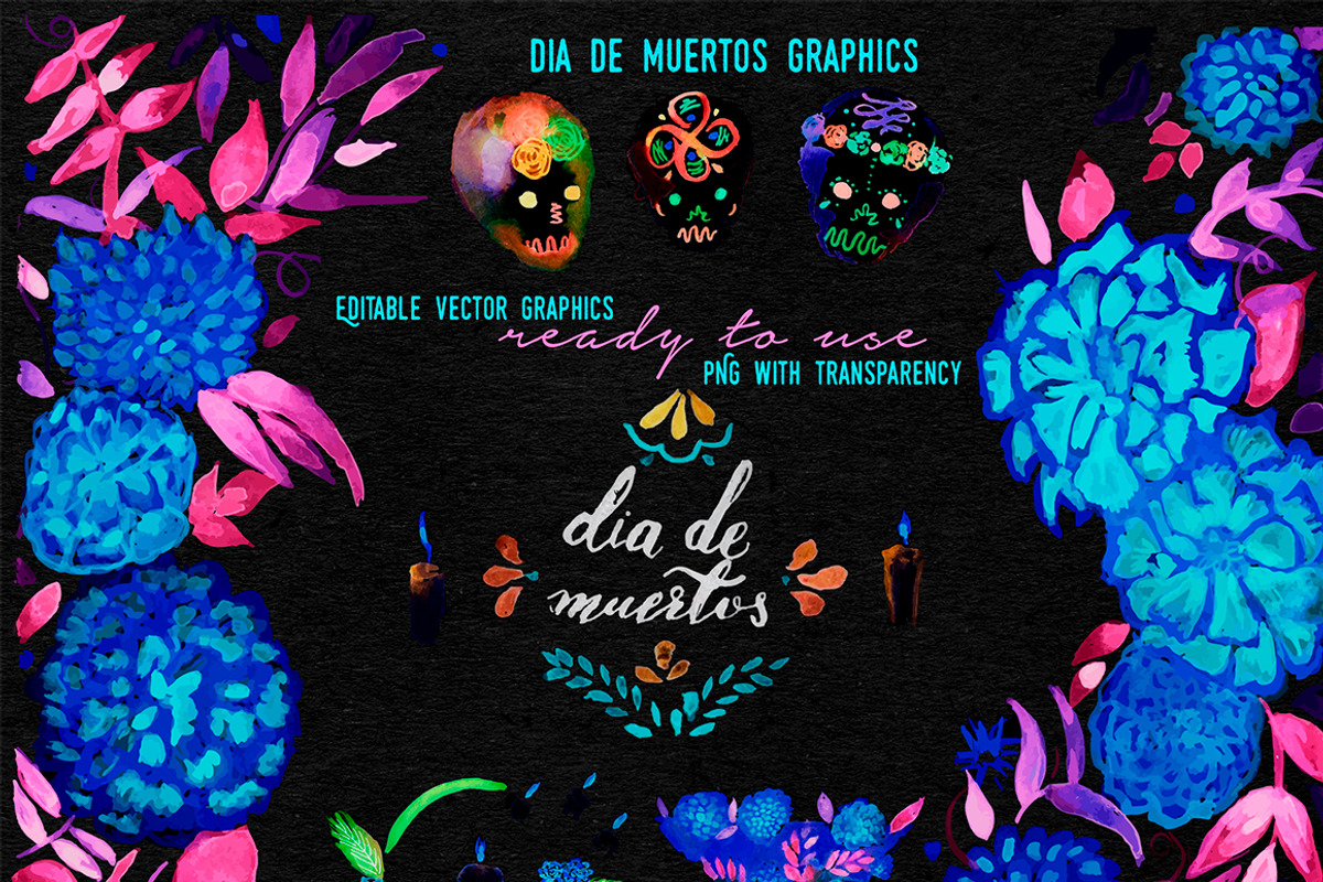 Mexican day of the dead ornaments, an Invitation Template by Perla_Fierro (Photo 2 of 7)