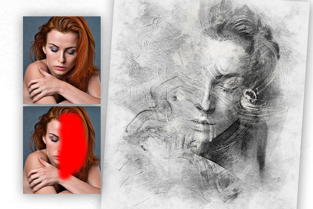 Charcoal Sketch Photoshop Action, an Action Add-On by GorynArt (Photo 5 of 18)