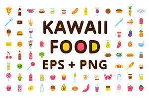 Vector Set Of 104 Food Icons