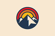 Minimalistic circular mountain logo, an Illustration by Crafter (Thumbnail 1 of 2)