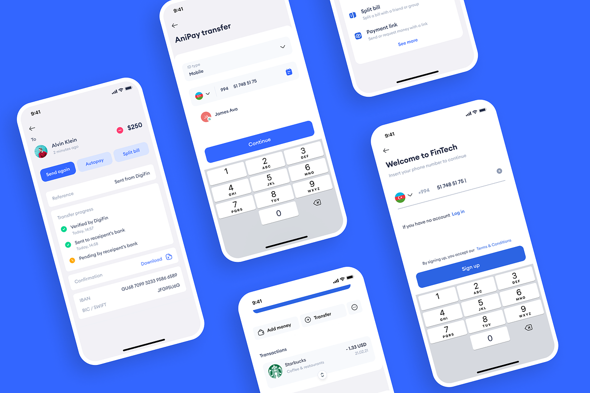 Fintech & Banking Mobile App UI kit, an App Template by ulvinomarov (Photo 3 of 3)