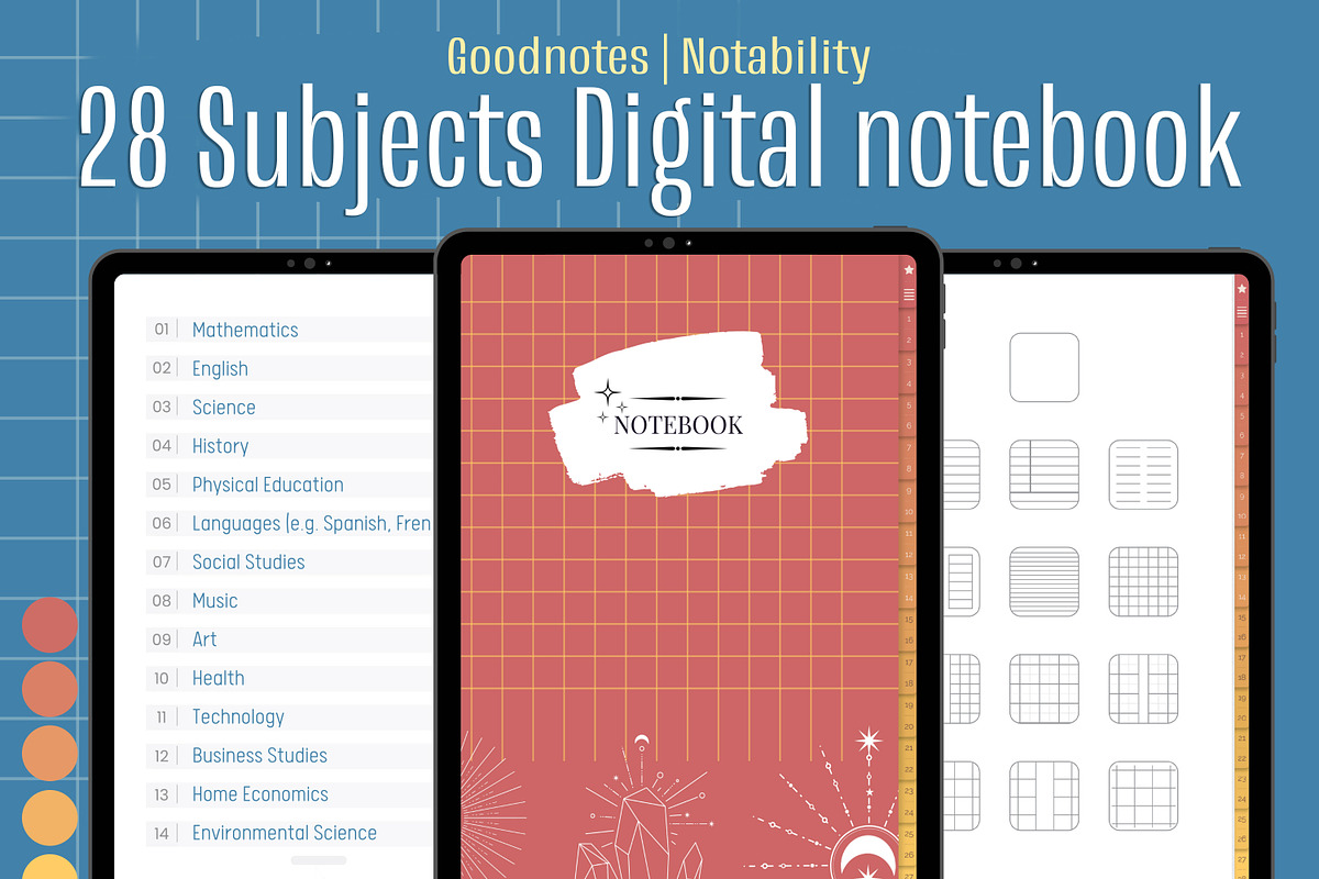 Digital Notebook for Goodnotes, a Stationery Template by PixelCraft (Photo 1 of 8)