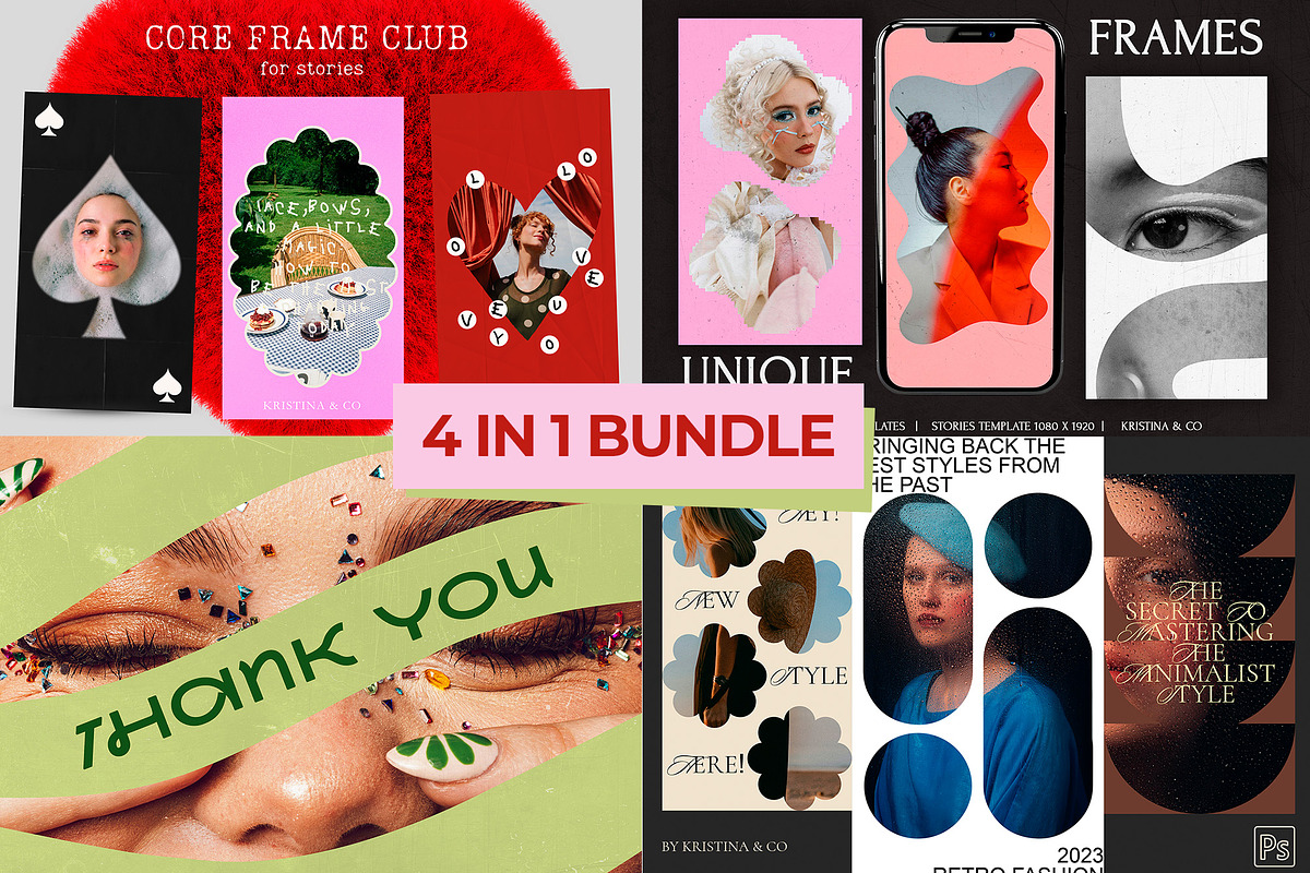 Retro & Modern Aesthetic Bundle, a Social Media Template by Kristina&Co (Photo 1 of 14)