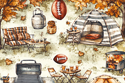 Vintage Autumn Morning Football, a Background Graphic by Printable Treasure (Thumbnail 3 of 3)