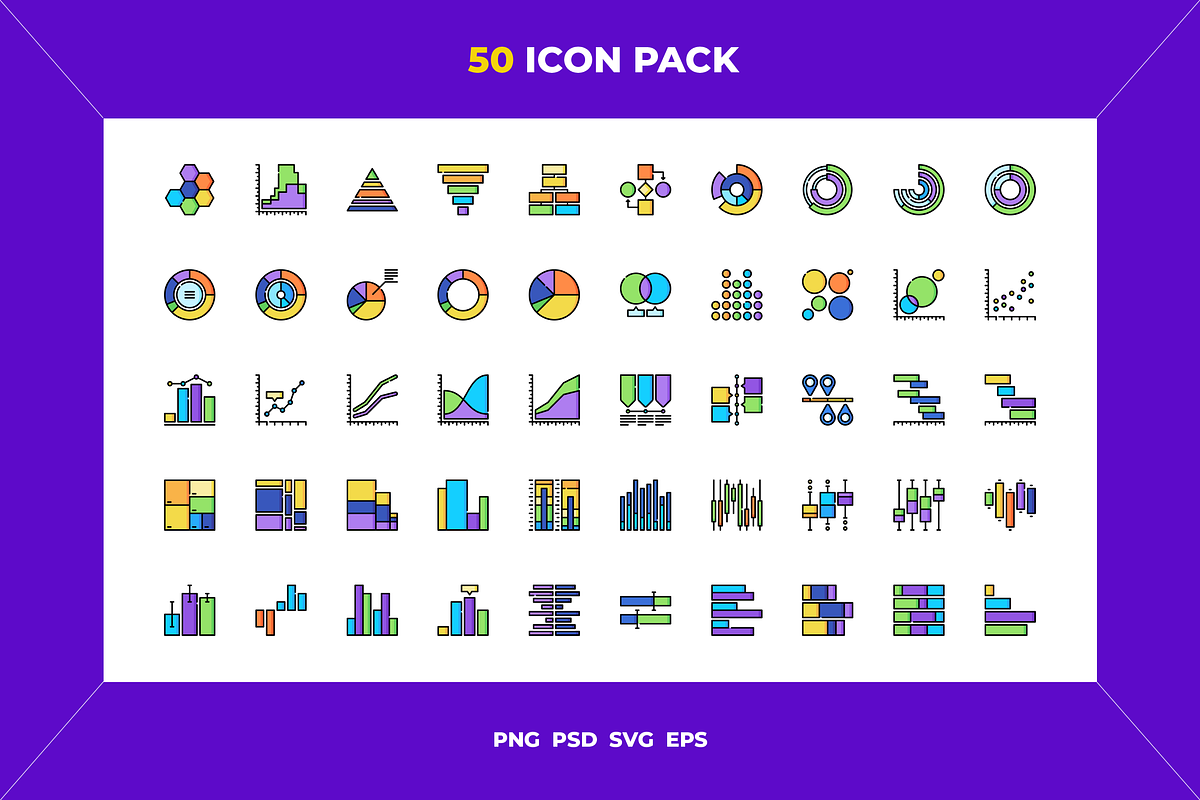 50 Analytics icons, an Outline Icon by Wencory (Photo 1 of 2)