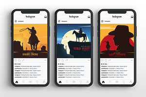 Cowboy & Wild West Insta Banners