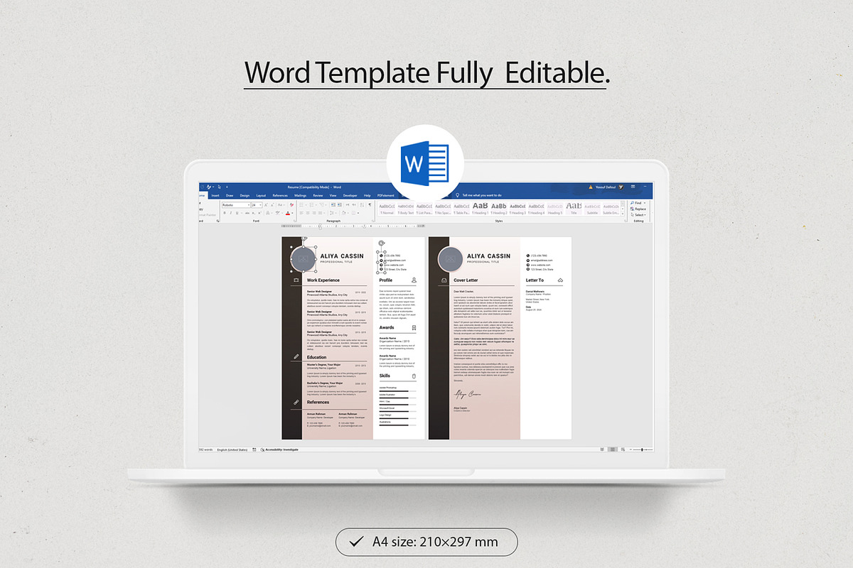 Clean Resume | InDesign & Word, a Resume Template by Creativity-Design (Photo 4 of 4)