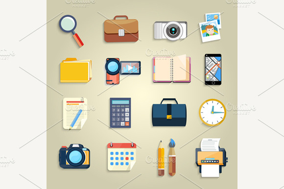 Business Office Items Icons