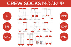 Crew Socks - Template Mockup
