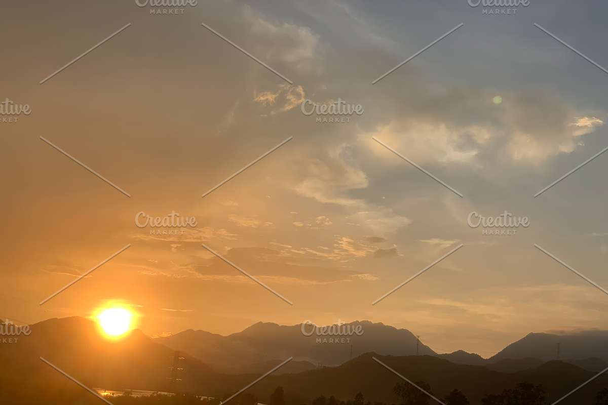 Natural Sunset Scenery in Tropical, a Background Photo by 3D assets for your awesom (Photo 3 of 3)