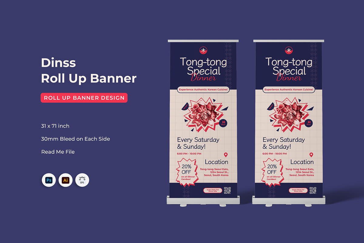 Dinss - Roll Up Banner, a Print Template by Fannan Studio (Photo 1 of 3)