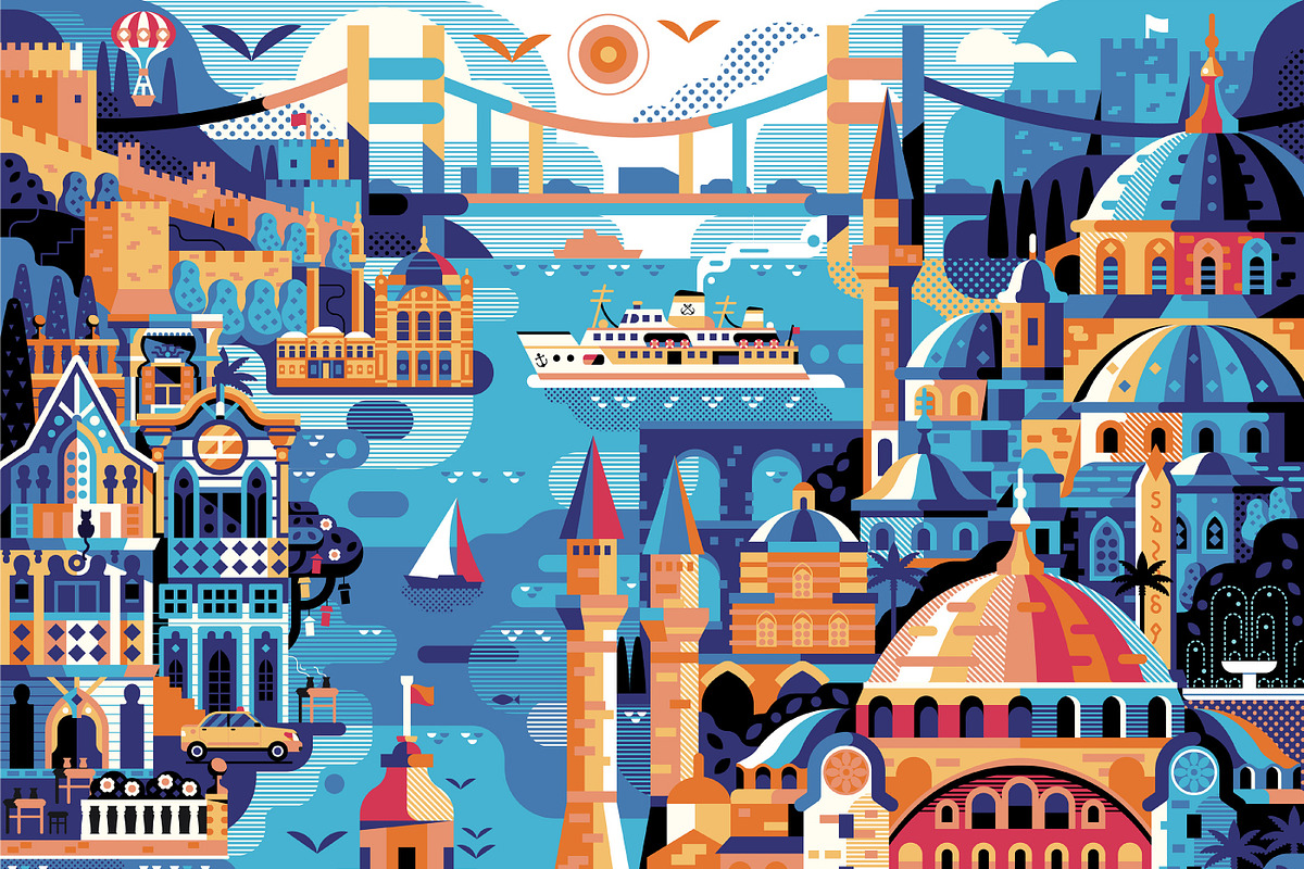 Istanbul Travel Poster, an Illustration by Alex Krugli (Photo 2 of 7)