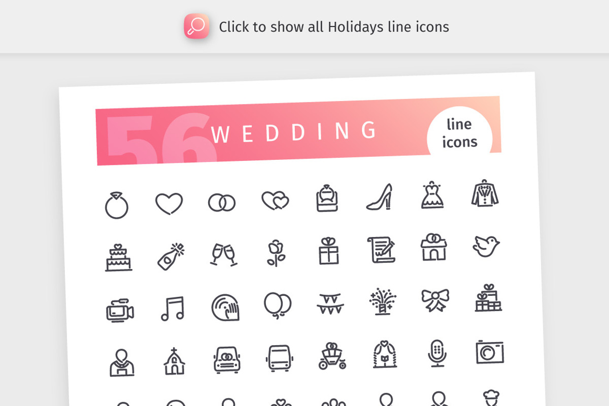 Holidays 728 Line Icons Bundle, an Outline Icon by Voysla's Shop (Photo 2 of 8)