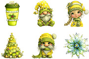 Christmas Gnomes Clipart Set, a Seasonal Illustration by CreationArt (Thumbnail 2 of 5)