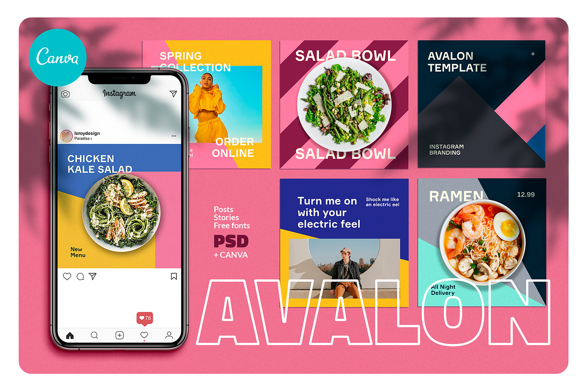 AVALON – Instagram Branding Template, a Social Media Template by LEROY Design (Photo 1 of 9)