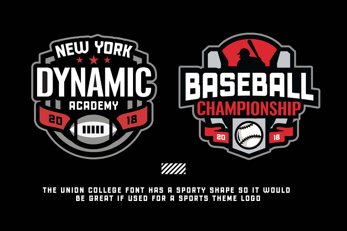 Union College a Sporty Display Font, a Sans Serif Font by Blankids Studio (Photo 8 of 11)