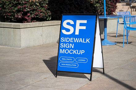 Sidewalk Sandwich Sign Mockup