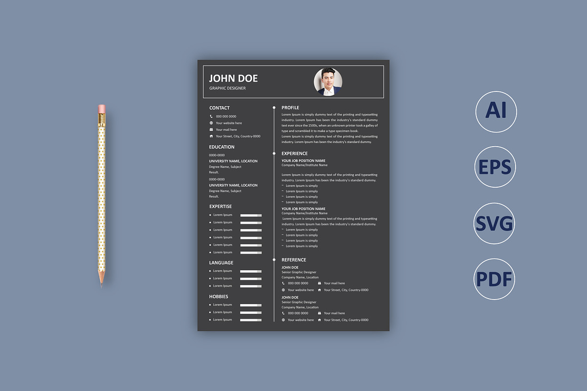 Modern Resume Template Design, a Resume Template by Annudesign (Photo 3 of 9)