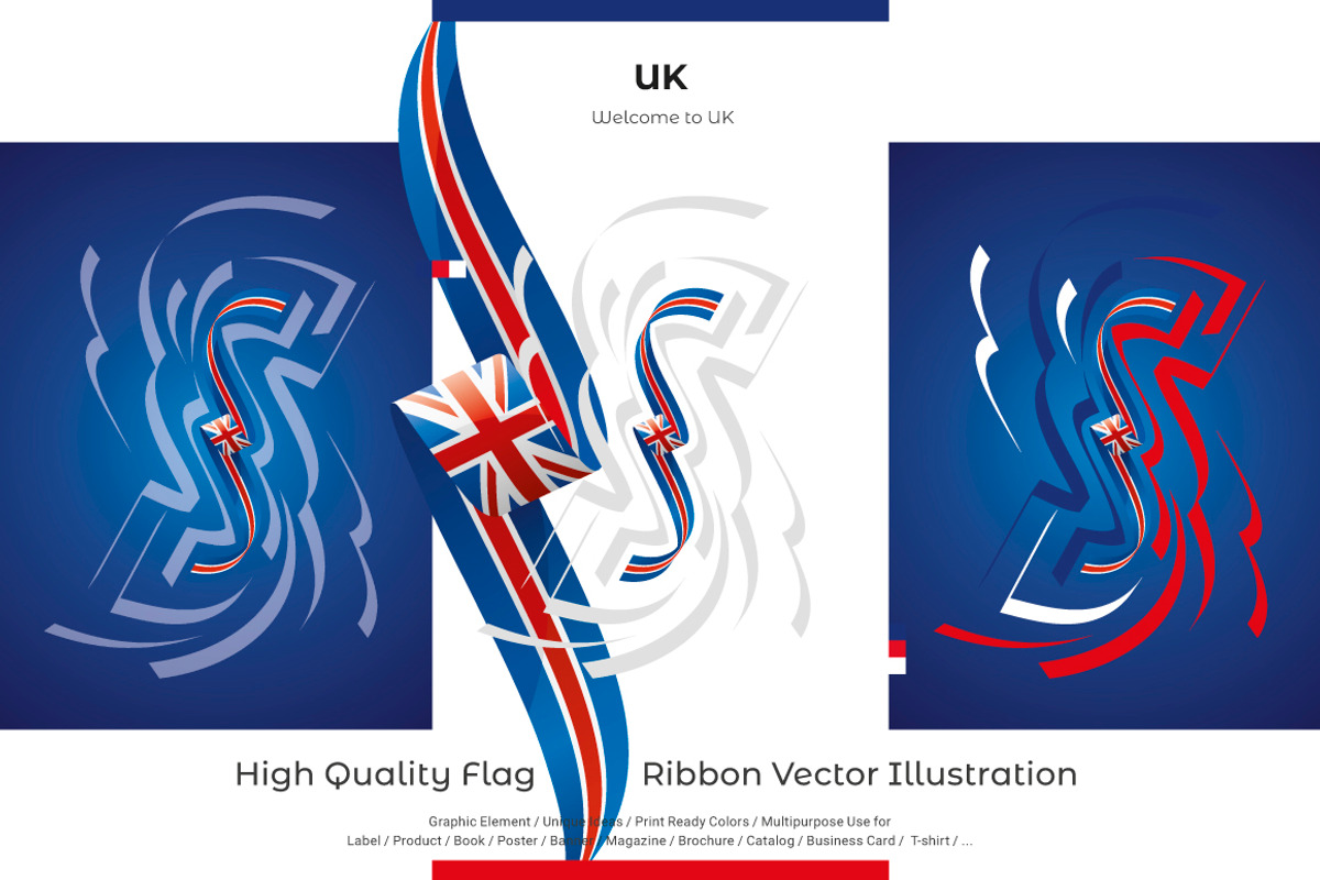 UK flag ribbon vector, a Templates & Theme by Simbos (Photo 2 of 9)