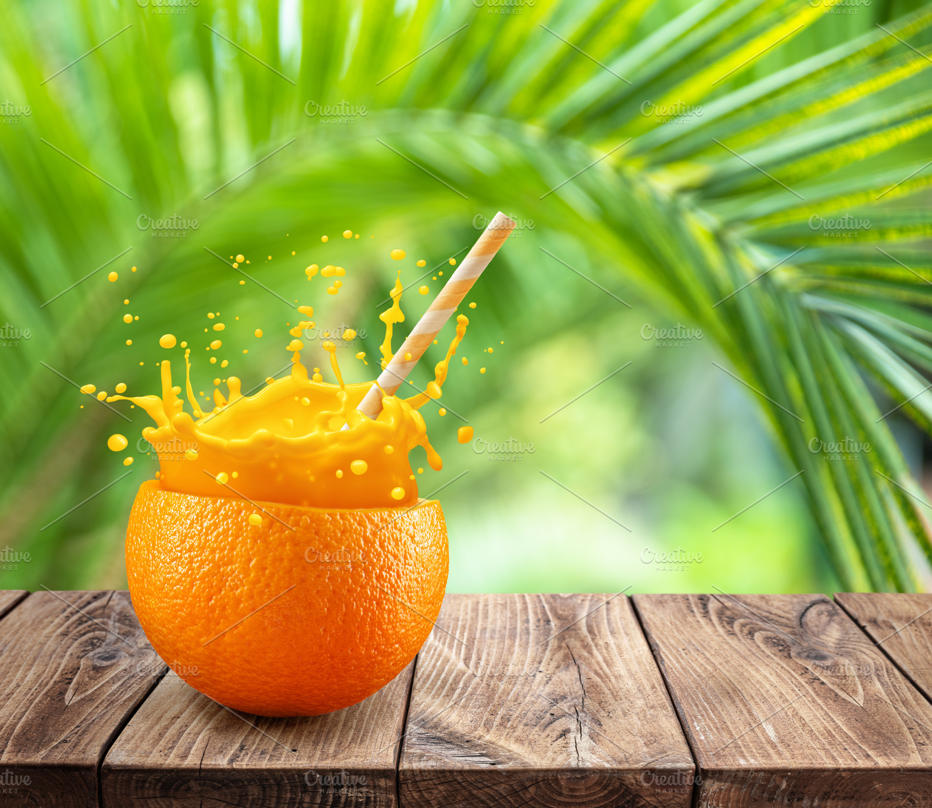 Orange as a glass with splashing, a Food & Drink Photo by Volff