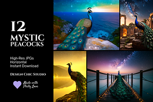 Mystic|Peacock|Feathers|Cosmic, a Photo by Design Chic Studio