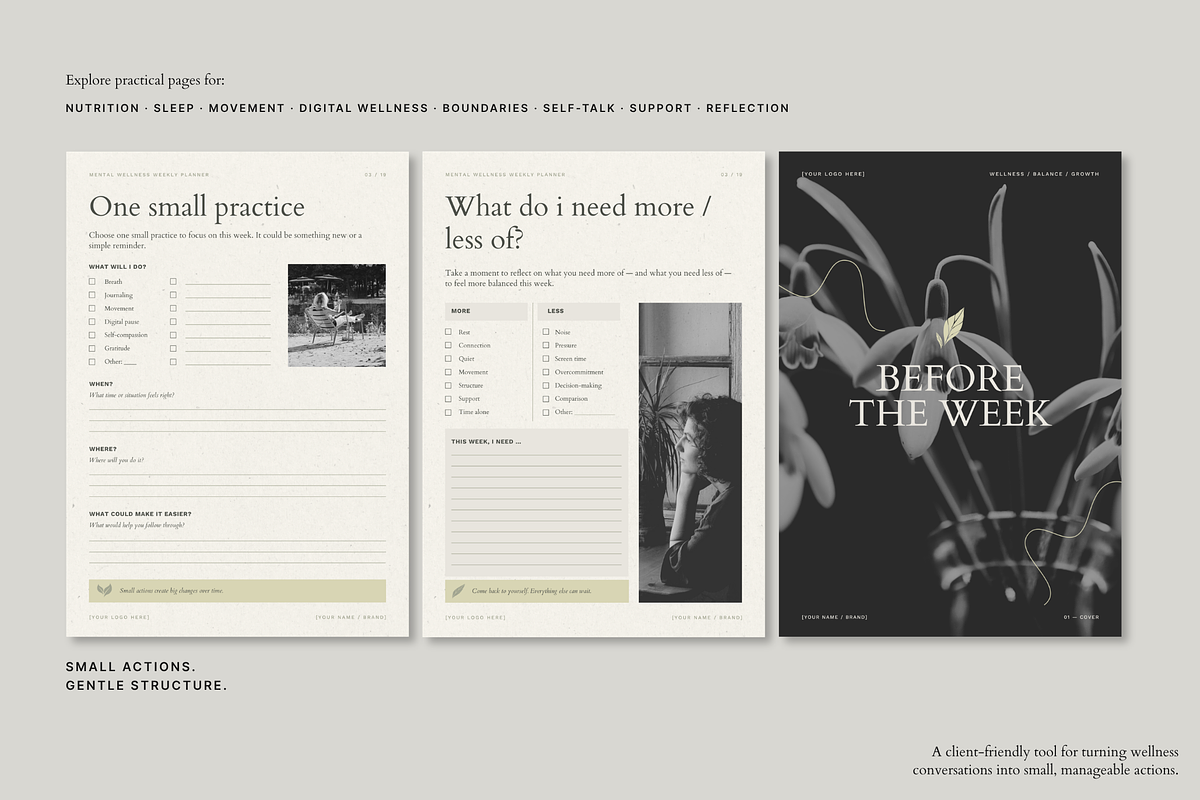 Mental Wellness Weekly Planner, a Marketing Template by Make It Yours Lab. (Photo 2 of 10)