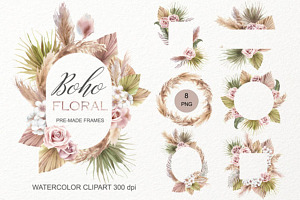 Boho Floral Frame