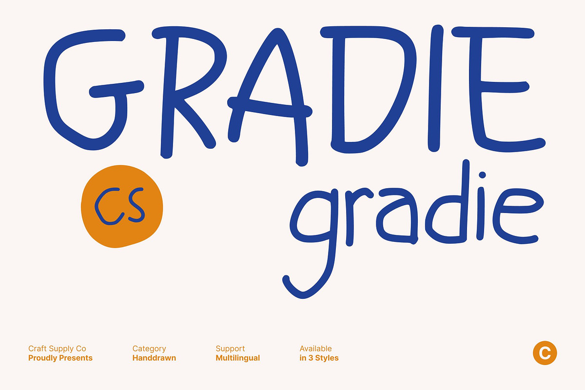 CS Gradie – Handwriting Font, a Handwritten Font by Craft Supply Co. (Photo 1 of 8)