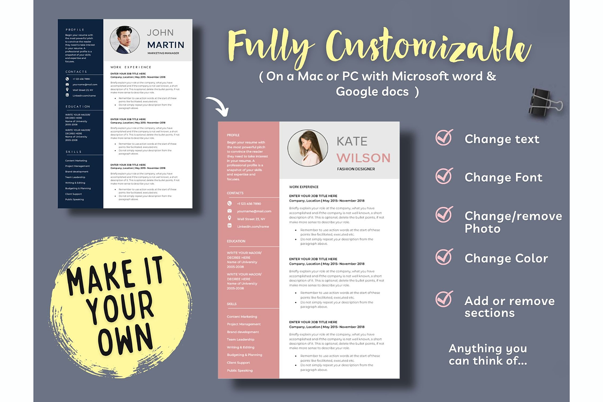 Word resume & cover letter template, a Resume Template by Climbwithelevator (Photo 5 of 11)