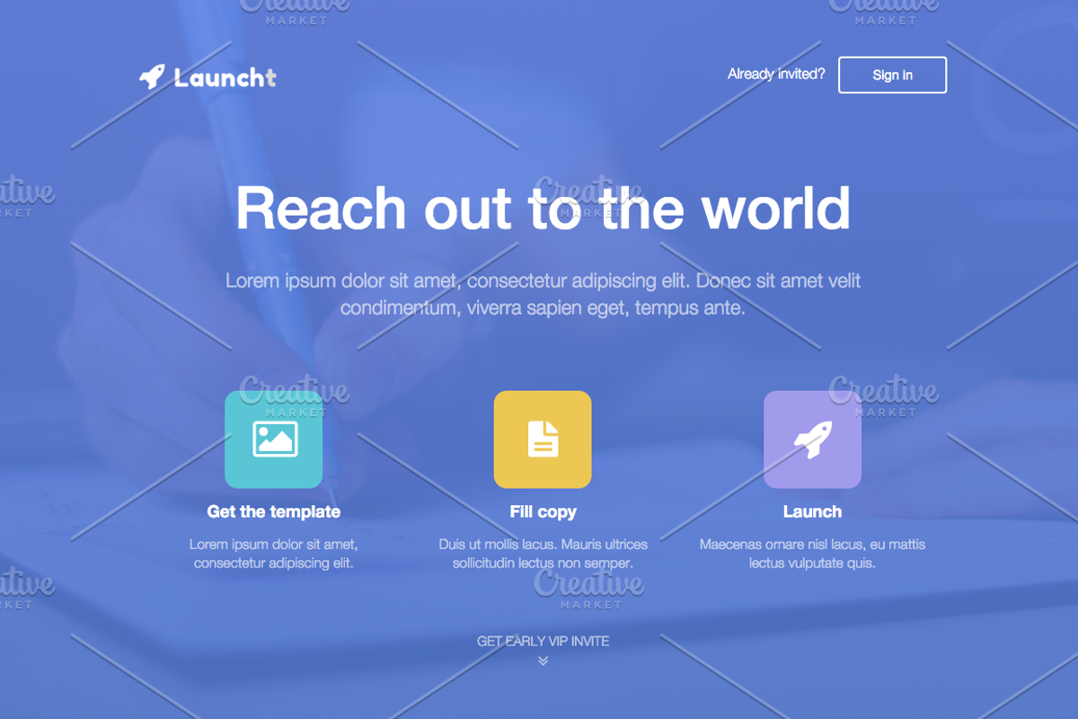 Launcht Landing Page, a Bootstrap Template by Agile UI (Photo 1 of 4)