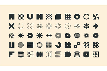 Brutalist geometric shapes, modern, an Illustration by 32pixels