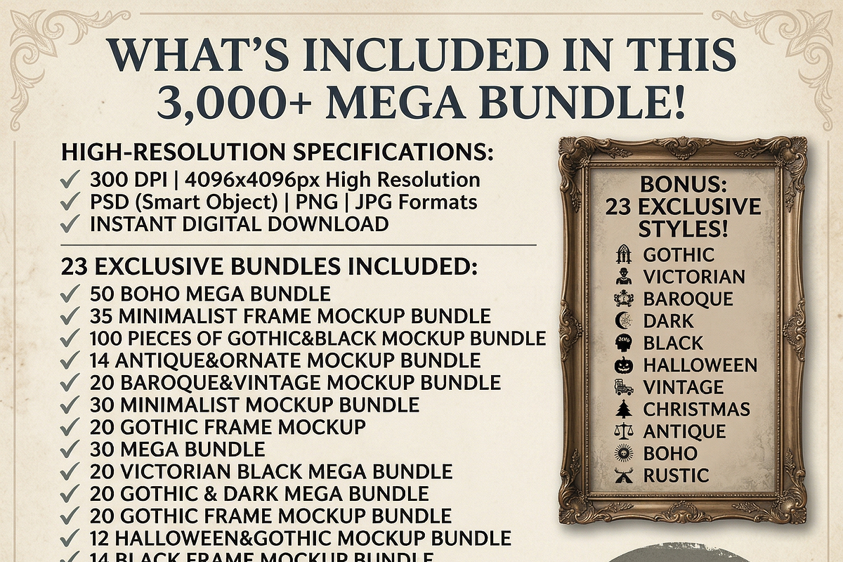 3000+ Lifetime Frame Mockup Bundle, a Mockup by StormDigitalArt (Photo 8 of 9)