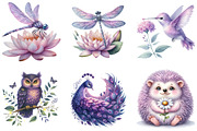 Purple Summer Animals Clipart Bundle, an Illustration by DreamArtGraphic (Thumbnail 2 of 4)