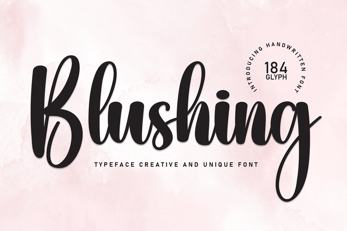 Blushing | Script Font, a Handwritten Font by Scratchones (Photo 1 of 8)