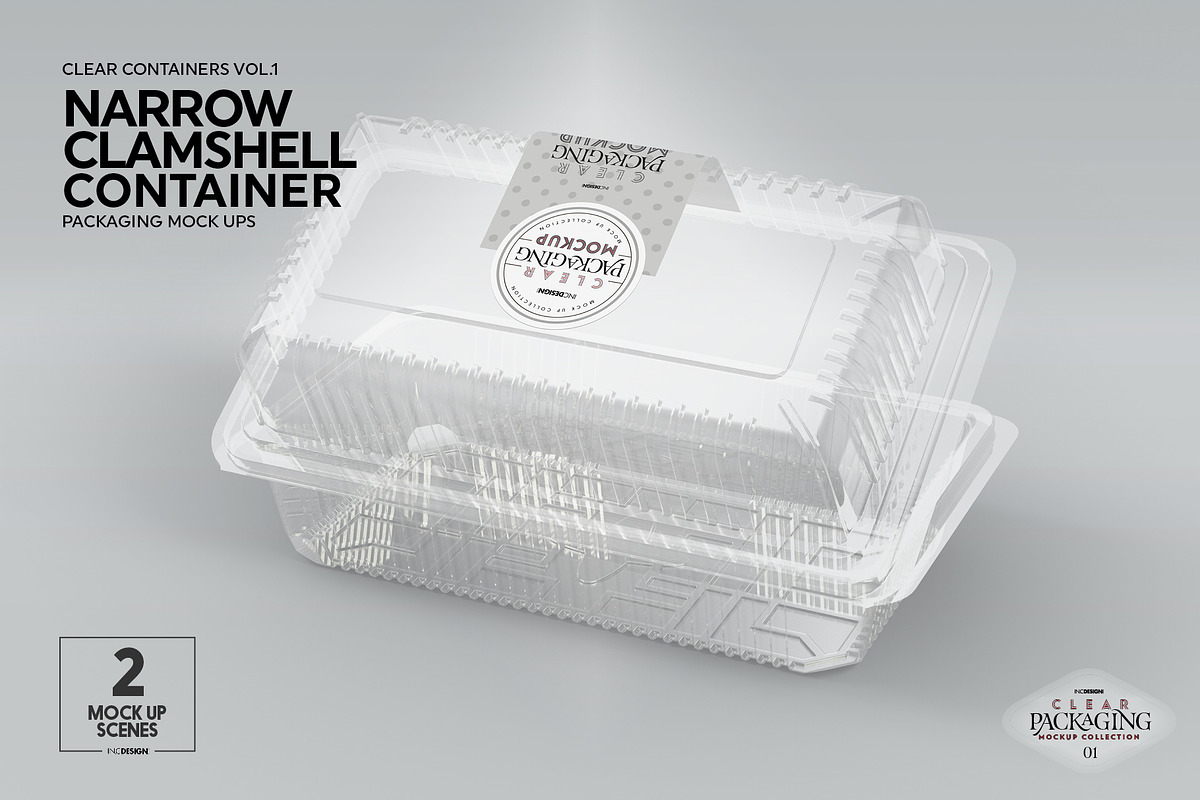 Narrow Clamshell Container Mockup, a Cups & Container Mockup by INCDesign (Photo 7 of 11)