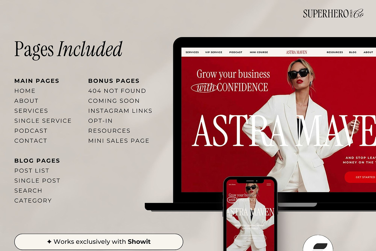 Business Coach Showit Website, a Websites & App Template by Superhero Design Co. (Photo 3 of 7)