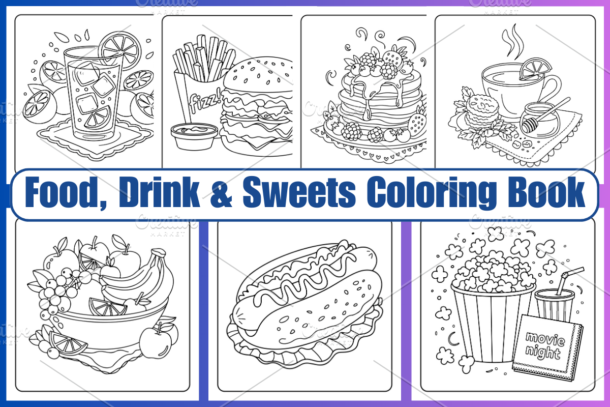 Food,Drinks & Sweets Coloring Pages, a Food Illustration by Coco Bloom (Photo 1 of 3)