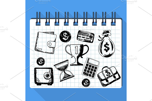 Sketch of business concept and money preview 2