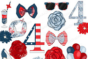 4th of July Clipart, an Illustration by GlamArtZhanna (Thumbnail 3 of 3)