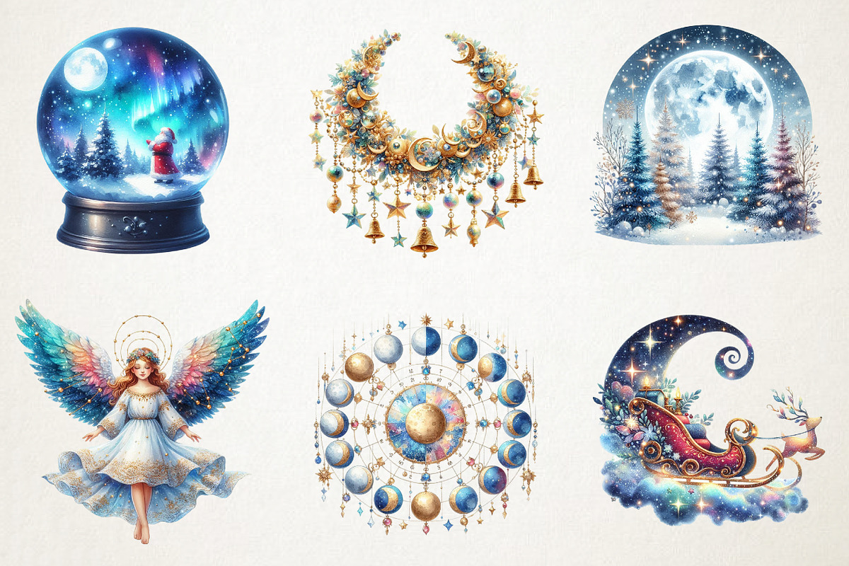 Celestial Christmas Clipart, an Illustration by RobertsArt (Photo 5 of 7)