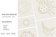 9 Zodiac, sun, moon and stars, an Illustration by Bloom21Art (Thumbnail 1 of 4)
