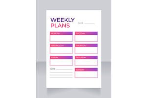 Weekly Physical Activities Planner