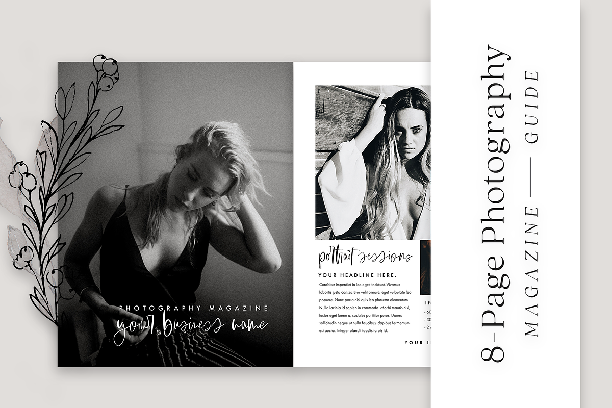 8-Page Photography Magazine Template, a Magazine Template by molly ho studio (Photo 1 of 6)
