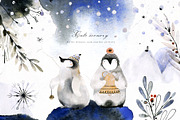 Vague Christmas Watercolor & Ink Set, an Animal Illustration by Bibela (Thumbnail 4 of 14)