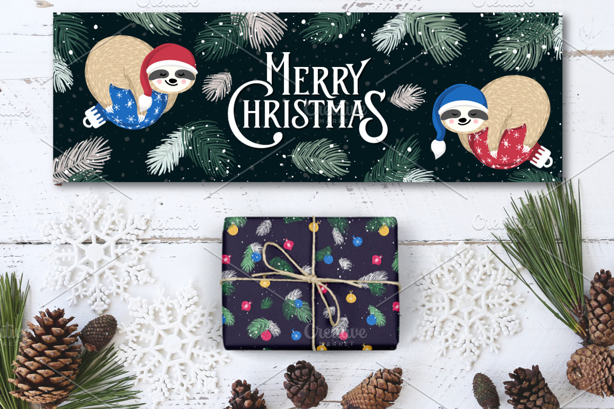 Sloth's Christmas Set, a Pattern Graphic by Dasha_D (Photo 4 of 4)