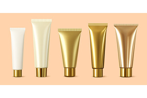 3d cosmetics golden tubes, a Healthcare Illustration by Buch&Bee